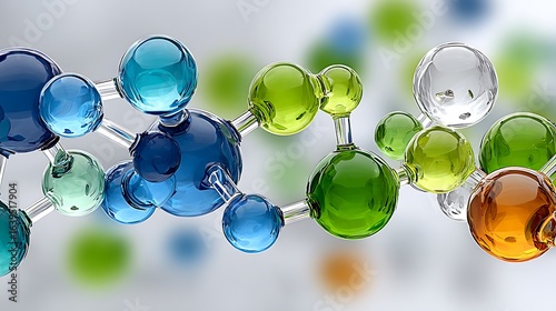 Vibrant Organic Chemistry Illustration with Colorful Molecules