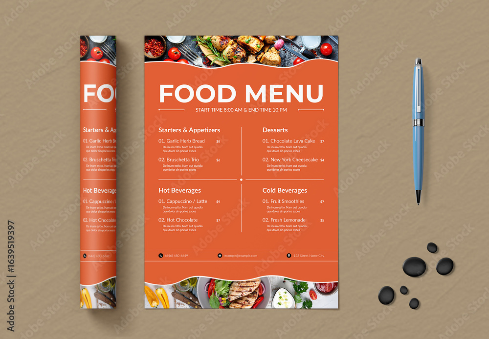 Food Menu Template Layout Stock Template | Adobe Stock