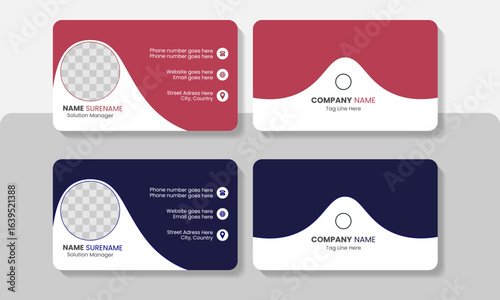 Vector Business Card Design Template, Clean Professional  Business Card  Layout, Visiting Card, 

