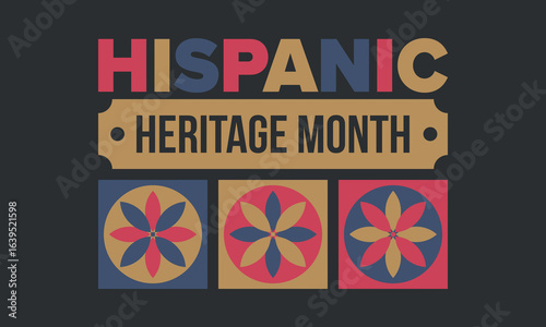 National Hispanic Heritage Month in September and October. Hispanic and Latino Americans culture. Celebrate annual in United States. Poster, card, banner and background. Vector illustration