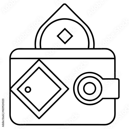 crypto wallet app icon line art