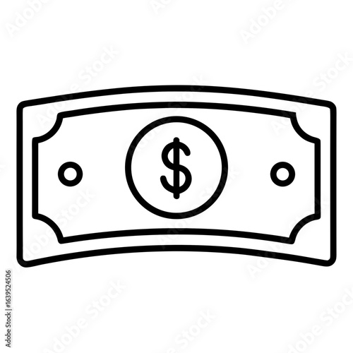 dollar bill icon line art
