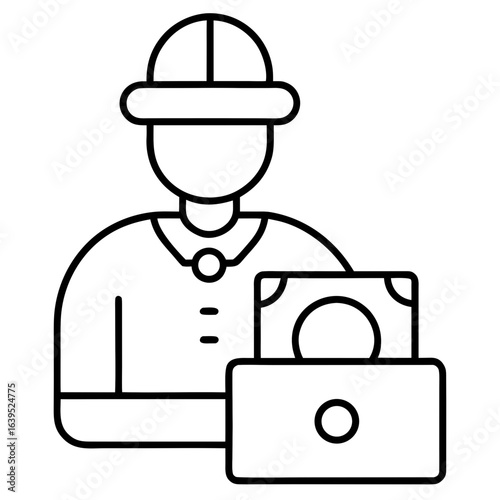 freelance payment icon line art