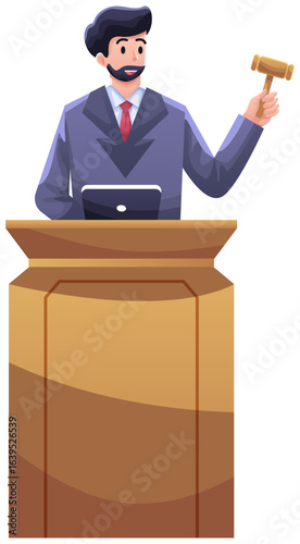 Auctioneering wearing a Suit