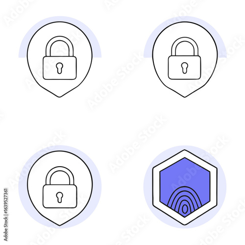 Security shield with padlock, data protection and privacy concept isolated on white background