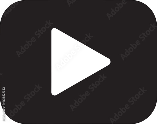 Silhouette of video play button icon symbolizing media playback, streaming, online video, and digital entertainment.