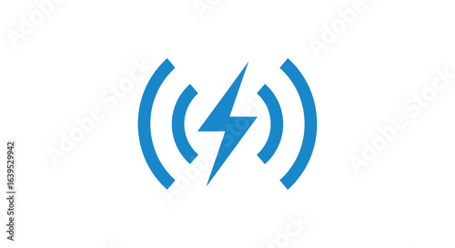 Blue wireless charging symbol