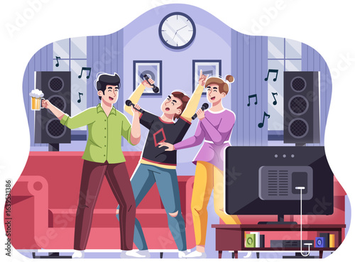 Karaoke Party at Home with Friends