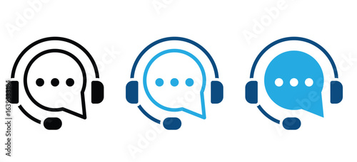Customer service icon. Contact support agent button vector eps10.