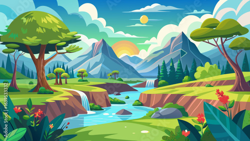 summer landscape with lake