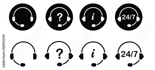 Customer service icon. Contact support agent button vector eps10.