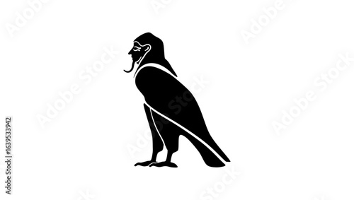 Ba Symbol of the Physical Soul and Rebirth,black isolated silhouette