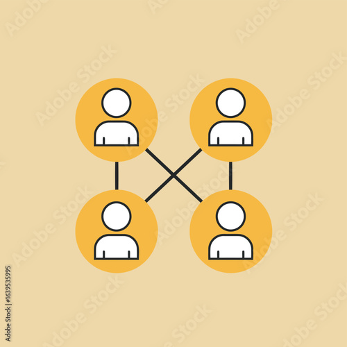 Connected people network diagram