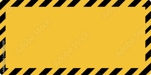 Yellow warning sign with black stripes