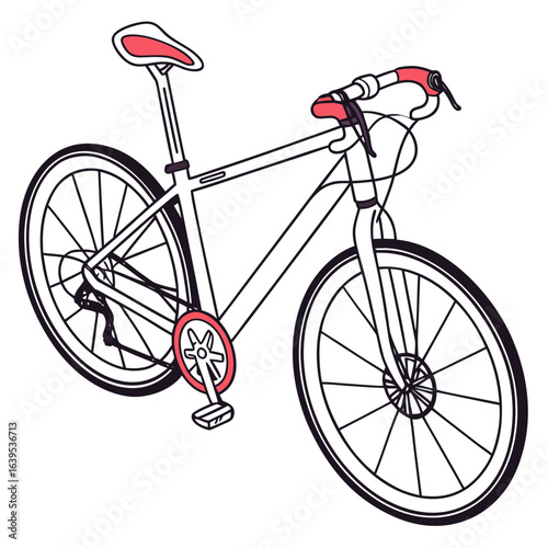 Bicycle with red accents bike cycling