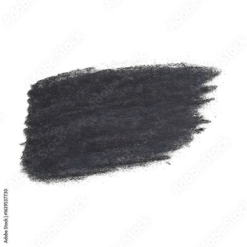 Dark charcoal smudge textured effect on black background transparent PNG