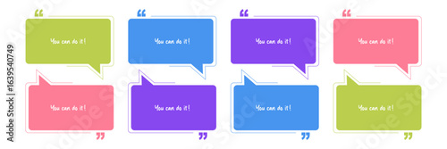 3D bubble testimonial banner, quote, infographic. Social media post template designs for quotes. Empty speech bubbles, quote bubbles and text box. design illustration