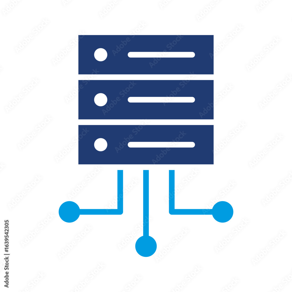 Server Icon Vector Illustration Blue Version Server Icon Vector Illustration Blue Version