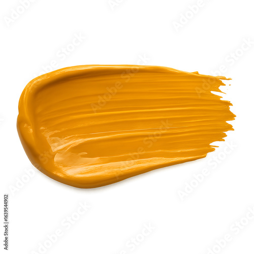 Vibrant orange paint stroke against a subtly textured background