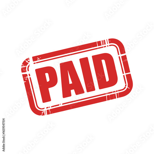 Red stamp indicating payment received