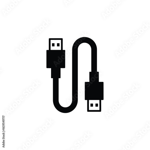 Black usb c to usb c cable icon