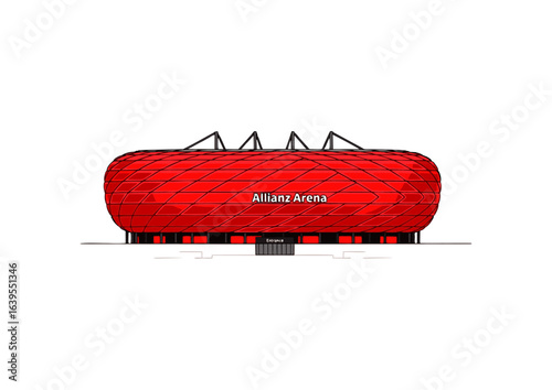 Vector illustration of Allianz Arena stadium in Munich, Germany