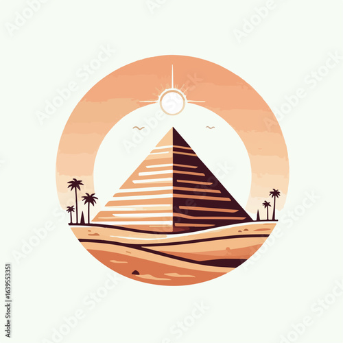 vector illustration logo of giza pyramids