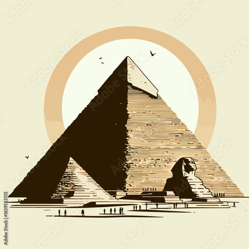 vector illustration of giza pyramids