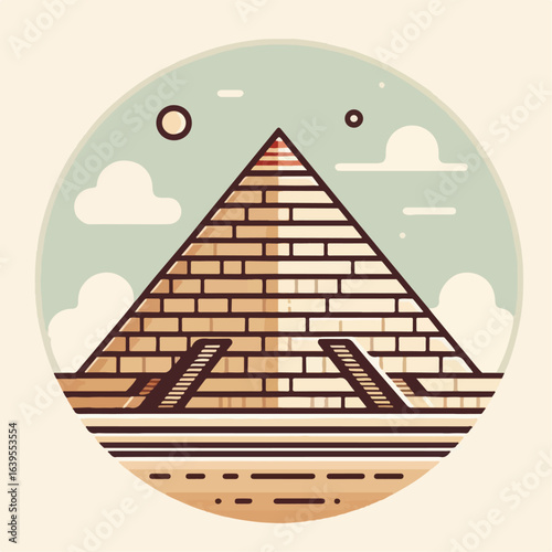 vector illustration of giza pyramids