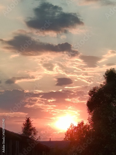 Nature, village, harvest, agriculture, sunset, sunrise, sky, landscape, flora, plants, road, summer, summer vacation, weekend, river, nature
