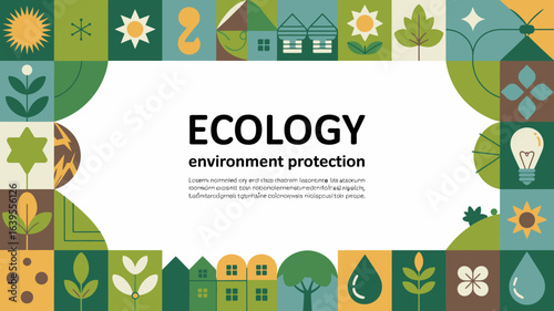 Celebrate sustainable living with vibrant eco-friendly design elements promoting environmental protection and a greener future for all