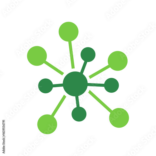 Network Topology Icon Vector Illustration Green Version