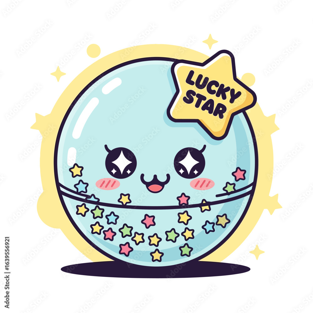 Fototapeta premium Kawaii Gachapon Capsule with Lucky Star Character 