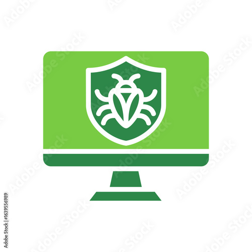 Antivirus Icon Vector Illustration Green Version