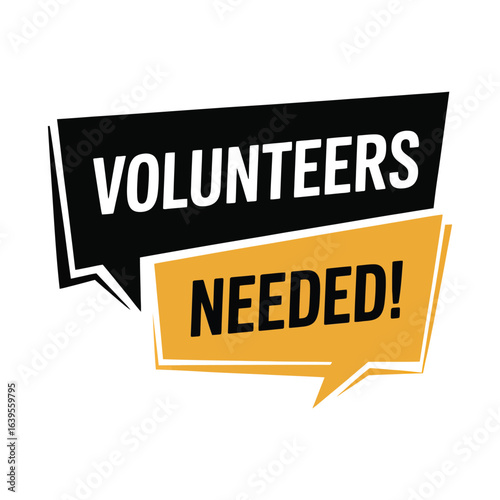 Volunteers needed speech bubbles graphic