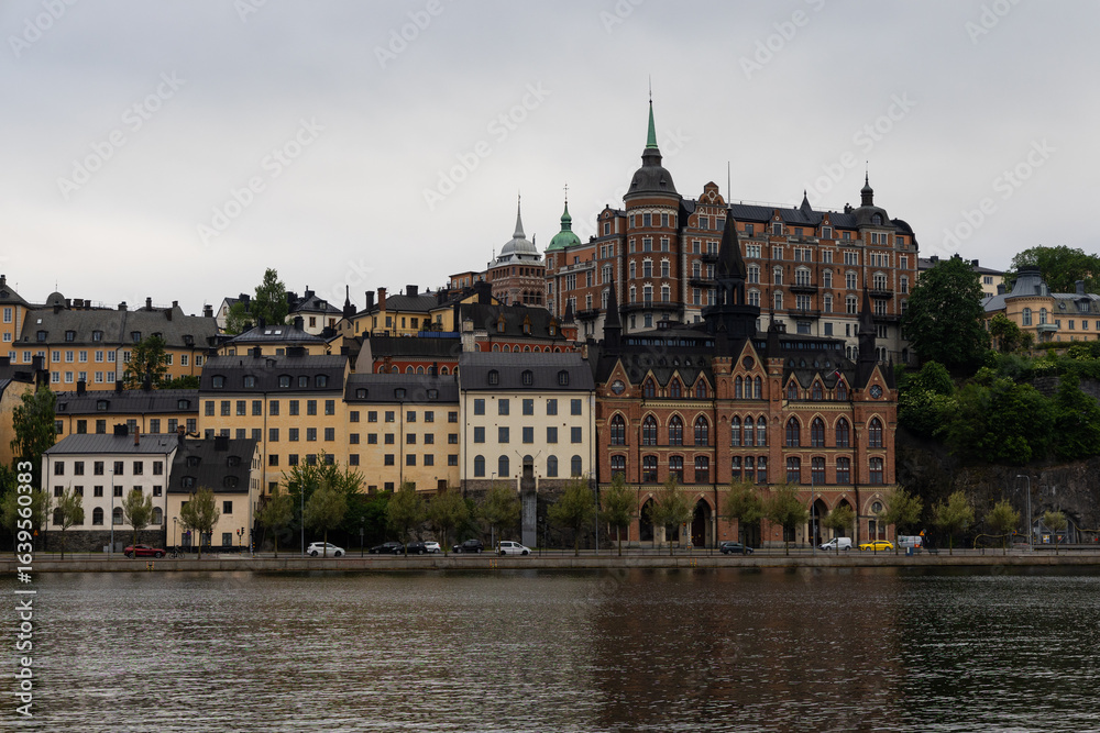 Fototapeta premium Stockholm building skyline view from the waterfront.