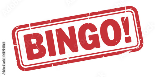 Red bingo stamp with exclamation mark