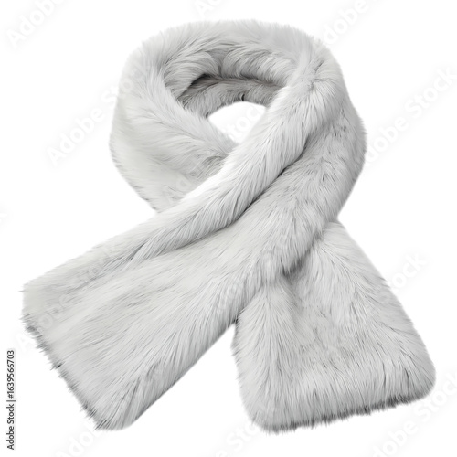 Soft White Faux Fur Scarf: Winter Fashion Accessory