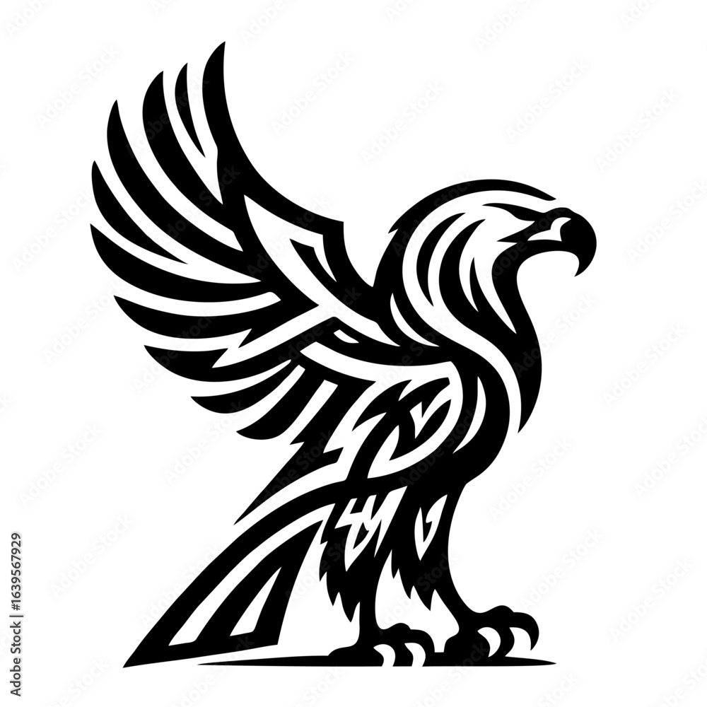 Fototapeta premium Striking Tribal Eagle Design Illustration