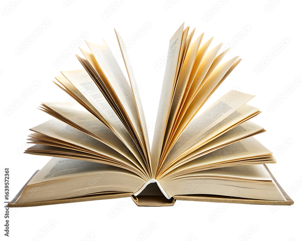 Fototapeta premium open book isolated on white background PNG , AI GENERATED 