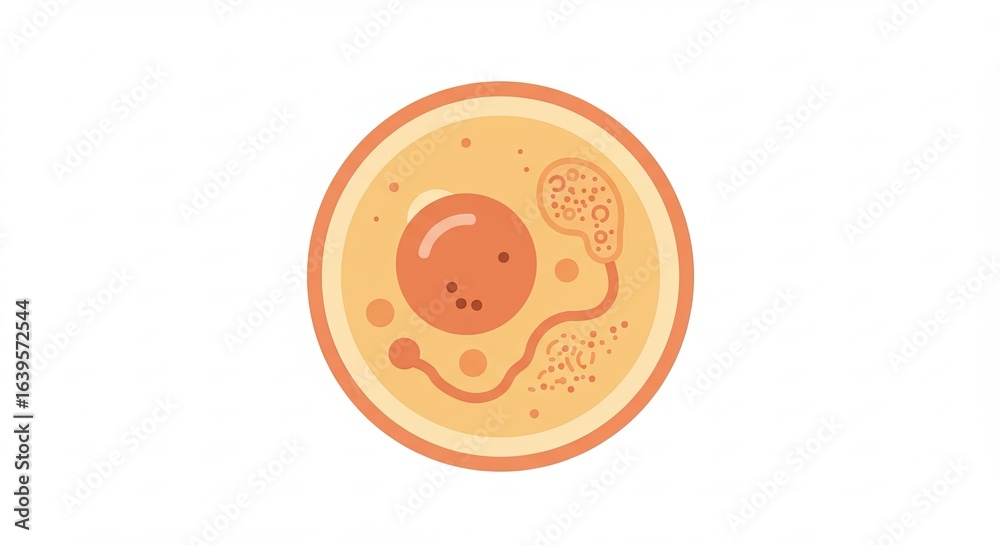 Fototapeta premium Cell Illustration with Orange Components on White Background