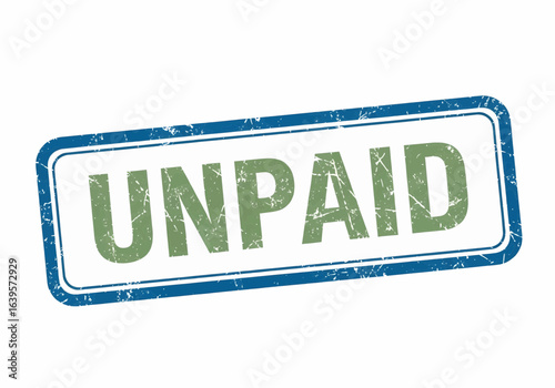 Unpaid grunge rubber stamp, a business vector illustration.