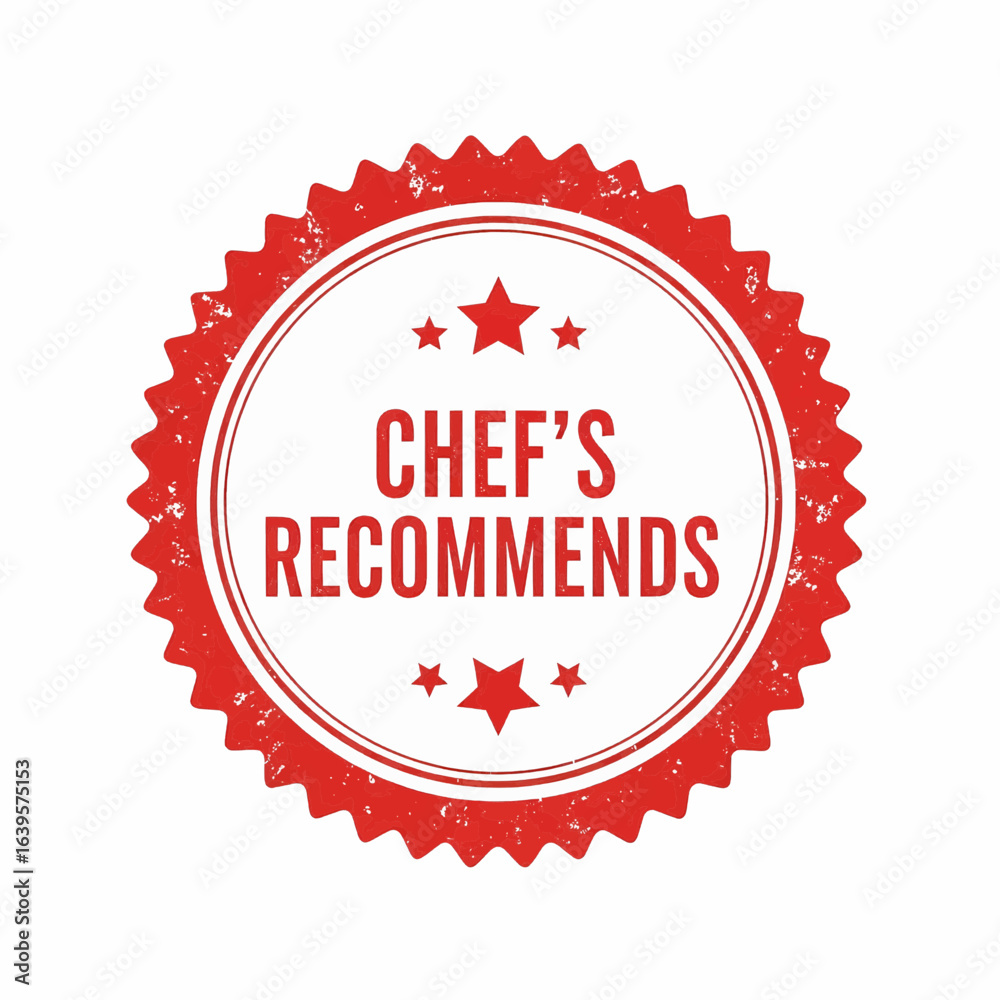 Chef's Recommends red stamp grunge vector illustration Chef's Recommends red stamp grunge vector illustration
