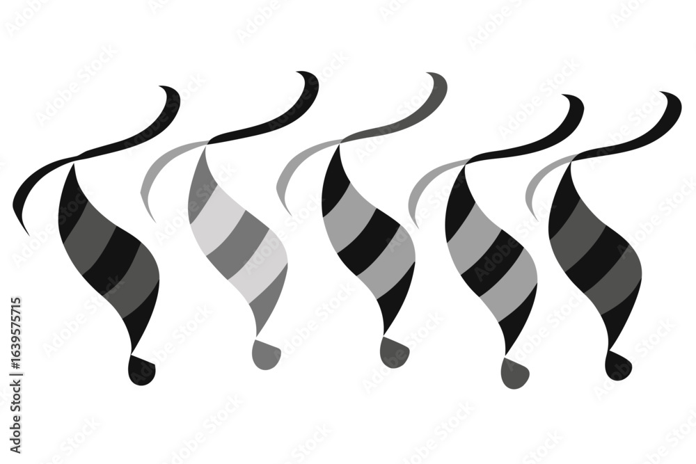 Abstract gray scale illustration with curved shapes and lines modern decorative ornament minimalist aesthetic background seamless pattern design for creative projects and graphic arts