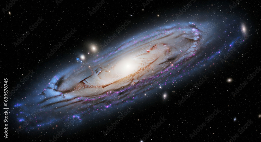 Fototapeta premium Milky Way Galaxy, Universe filled with stars, nebula.Space background with spiral galaxy