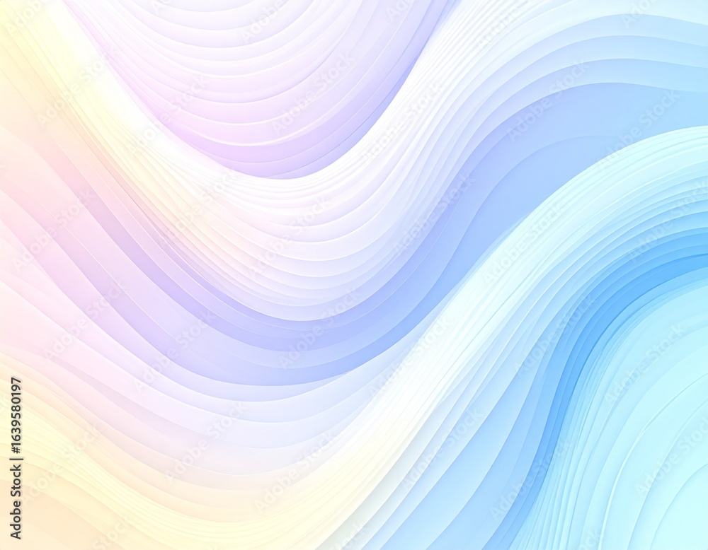 Fototapeta premium 3D Pastel Gradient Waves with Smooth Curves