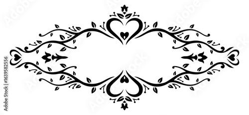 Elegant romantic art with vine vector frame