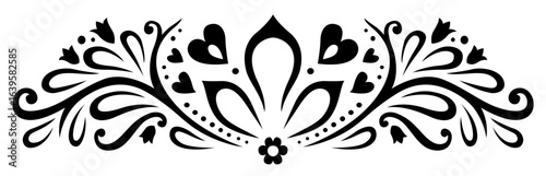 Black elegant floral vector pattern