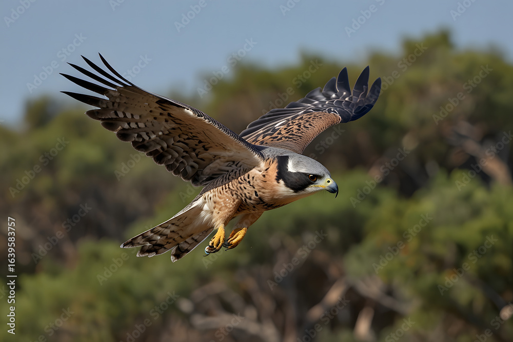 Fototapeta premium Gray plumage eagle in flight 