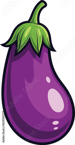 Fresh eggplant illustration for healthy recipes